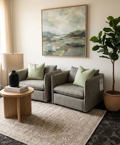 GRAY FABRIC EXTRA LARGE CLUB CHAIR