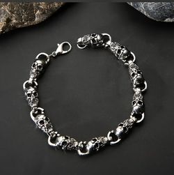 Stainless Steel Skull Bracelet 