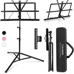 Music Stand 2 in 1 Dual Use Extra Stable Folding Sheet Music Stand & Desktop
