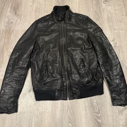 Rogue State - heavier leather jacket - XL black biker