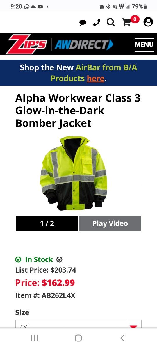 Workwear Class 3 Glow-in-the-Dark Bomber Jacket
