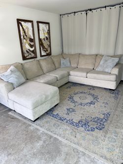 Beige U shape sectional 🛻delivery Available