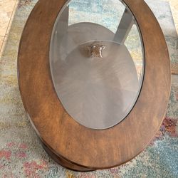 Coffee Table + 2 End Tables – Dark Brown Wood – $150