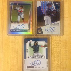 3 William Contreras 2021 Autographed Rookie Cards Mint!!🔥