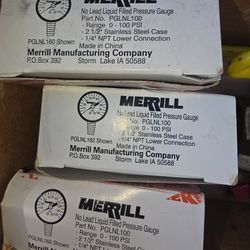 Liquid Filled Gauges 0-100 Psi 3 Total $20.00
