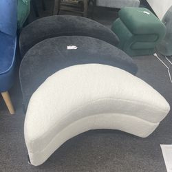 $85 Each Assembled New Upholstered Half Crescent Moon Storage Bench w/ Tray Serve As Side Table Ottoman