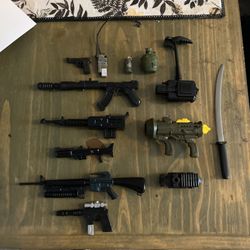 Vintage Hasbro Gi Joe 1/6 Scale Weapons Lot For 12 Inch Action Figure 