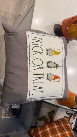 Trick or Treat Halloween Gnome Throw Pillow