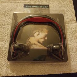 Wireless Athletic Bluetooth Headset-Black With Red Accents