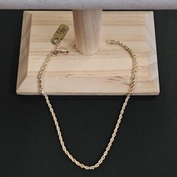 14k Gold Anklet 10 Inch