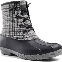 NEW SZ 8 ALEADER Women Insulated Winter Snow Boots Waterproof Lined Zipper Duck Boot