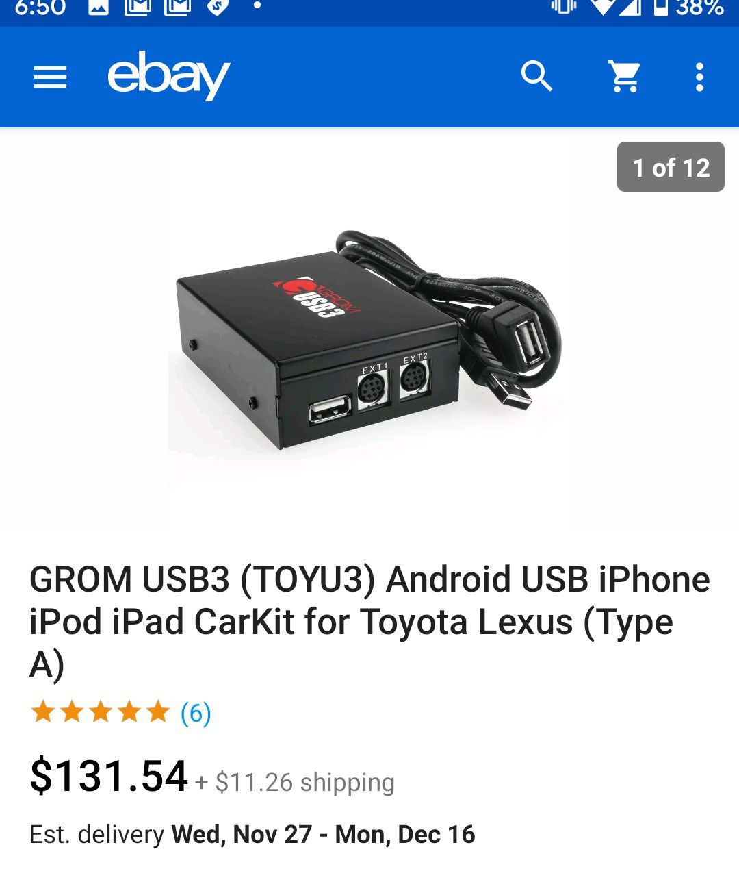 GROM USB3 (sku: TOYU3) brand new car audio adapter- no cables included