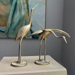 Vintage Brass Set Of Cranes ( firm on price )