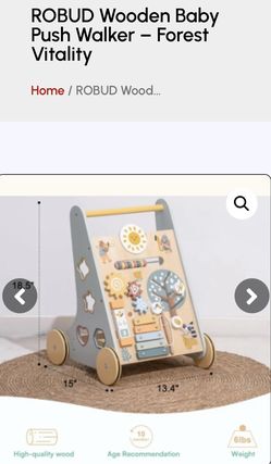 Robud wooden baby push walker