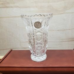 Crystal Clear Vase 24% Lead Crystal Made In Germany 