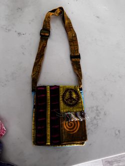 Small Cross Body Boho Hippie Razor Cut Torn Look Patchwork Bag