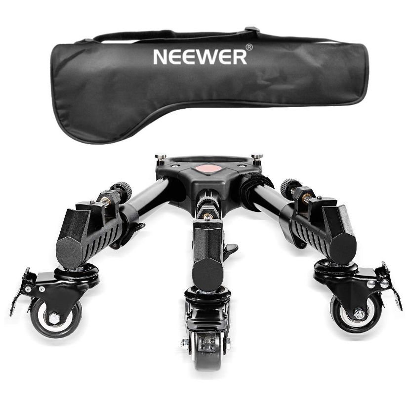 Neewer Photography Professional Heavy Duty Tripod Dolly with Rubber Wheels and Adjustable Leg Mounts for Canon Nikon Sony DSLR Cameras Camcorder Phot