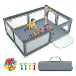 New in Box Xl 79x63x26 BABY Playpen With Balls Bag Anti Collision Foam Portable Kids Play Yard  Activity Center Corralito De Bebe 