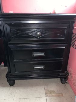 Black 2 Drawer Night Stand