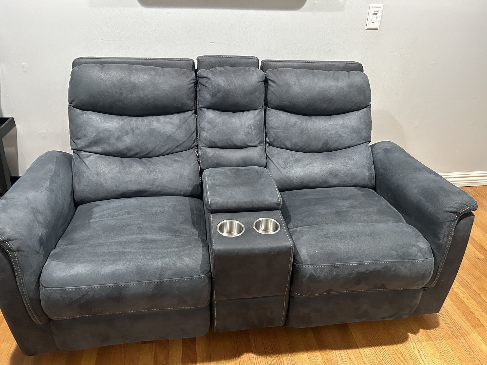 Power Recliner Loveseat 60” With USB Port/Phone Charger  