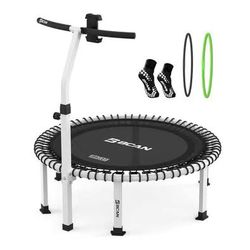 BCAN BT4 40" Soft Land Pro Fitness Rebounder Trampoline, 500lb Capacity, Adjustable Tension Bungees, One-Piece Frame (16 Gauge), Quiet Indoor Cardio w