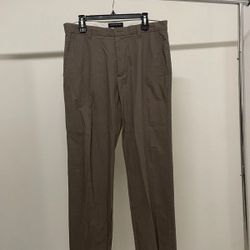 Banana Republic Cotton‑Linen Dress Trousers – 35 x 32, Taupe
