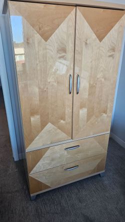 Wood Armoire Wardrobe with Drawers