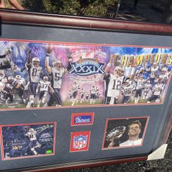 Signed Tom Brady & Deion Branch Patriots Super Bowl 39 Memorabilia 