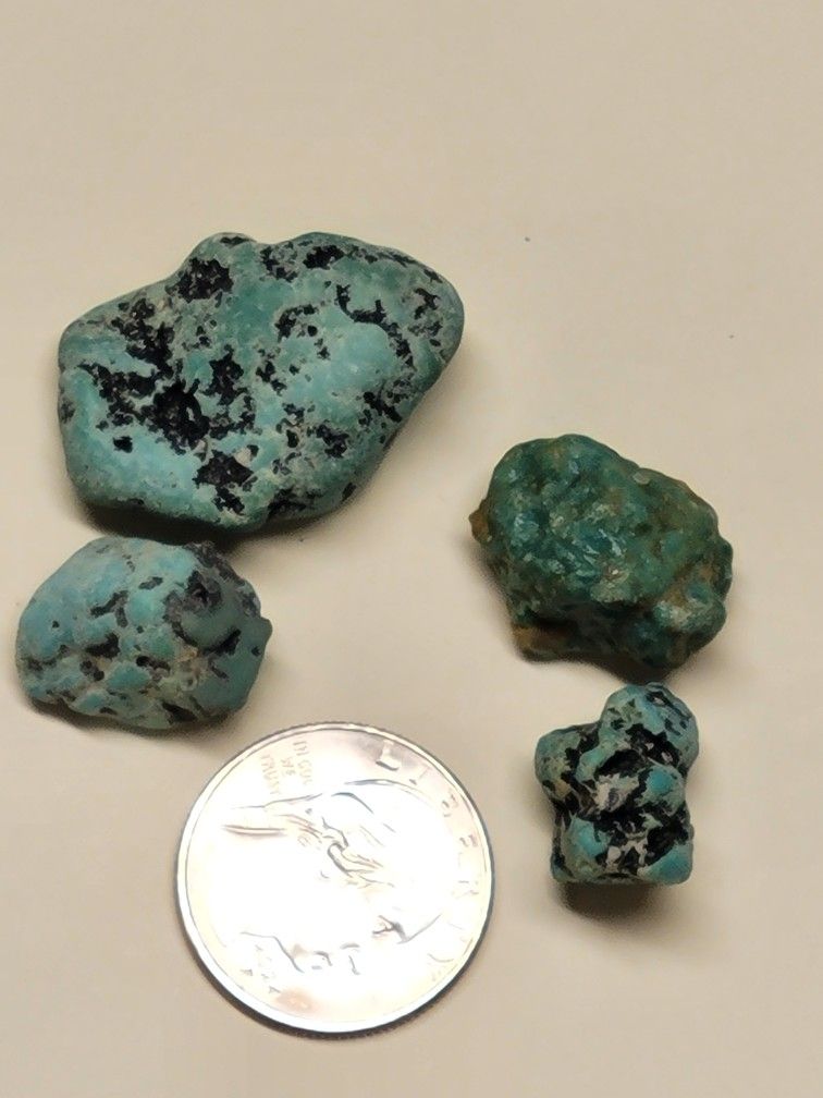 4pcs Turquoise Nuggets Stabilized Rough 100% Natural