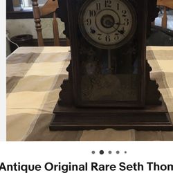 Antique Original Rare Seth Thon Mantle Pendulum Clock