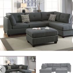 Sectional With Ottoman Set 
