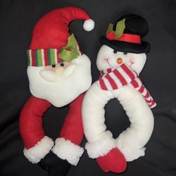 Santa And Snowman Plush Set