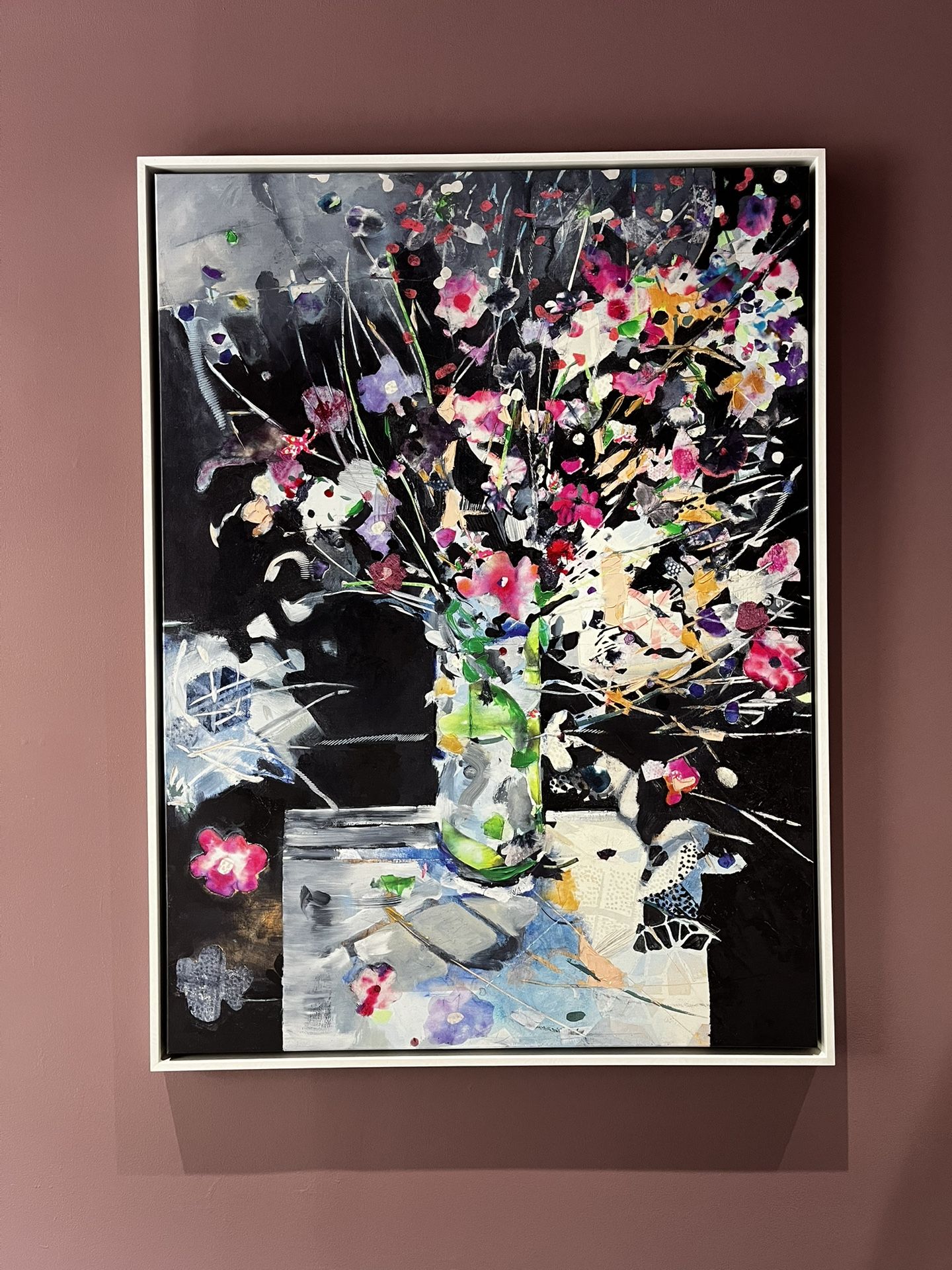Large Abstract Frame Floral Artwork