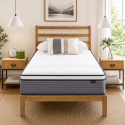 Zinus 10 Inch Twin Mattress, White