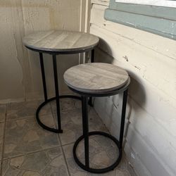 Round Duel Side Table Set