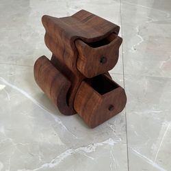Handmade Wooden Cat Shaped Box