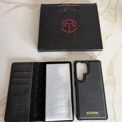 Wallet Case for Samsung Galaxy S25 Ultra Compatible with Magsafe, 2-in-1 PU Leather Flip