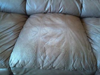Leather sofa with ottoman