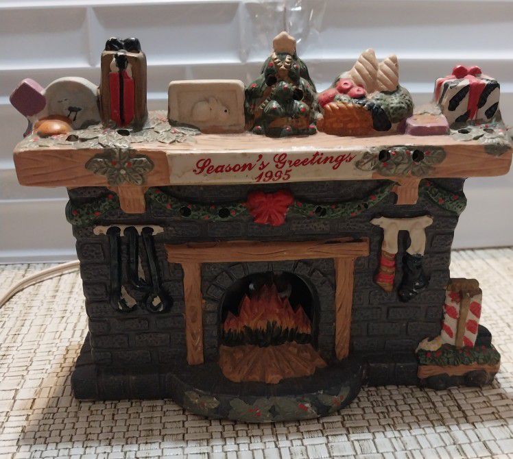 Vintage Lighted Christmas Fireplace 