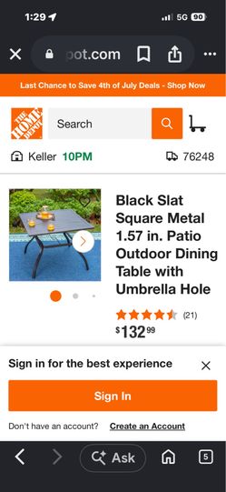 Phi Villa metal umbrella table
