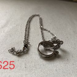Sterling Silver Created Ruby and White Sapphire Double Heart Pendant Necklace, 18"