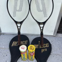 2  Vintage Tennis Racquets & Vintage Balls 