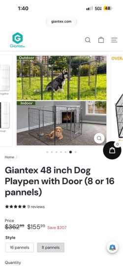 Dog Playpen with Door (8 pannels)