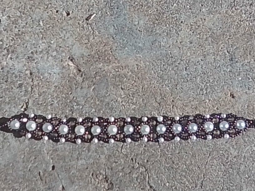 Magnetic Black Golden Pearl Glass Beaded Bracelet