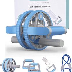 Shakven Ab Roller Wheel Set, 7-in-1 Assemble Multi-Function Fitness Resistance Exerciser with Push-Up Bars, Resistance Bands, Core Workout Equipment f