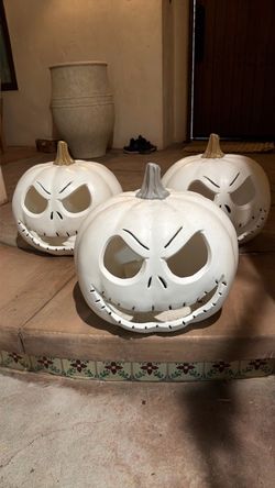 3 Jack Skellington pumpkins