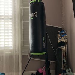 Everlast Punching Bag + Stand  + Gloves