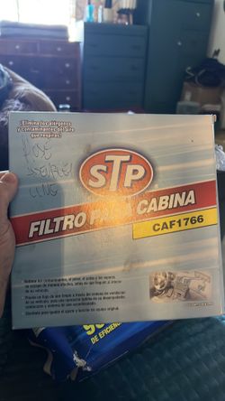 This is an STP CAF1766 Cabin Air Filter designed to maintain clean air quality inside a vehicle by trapping dust, pollen, and other pollutants.