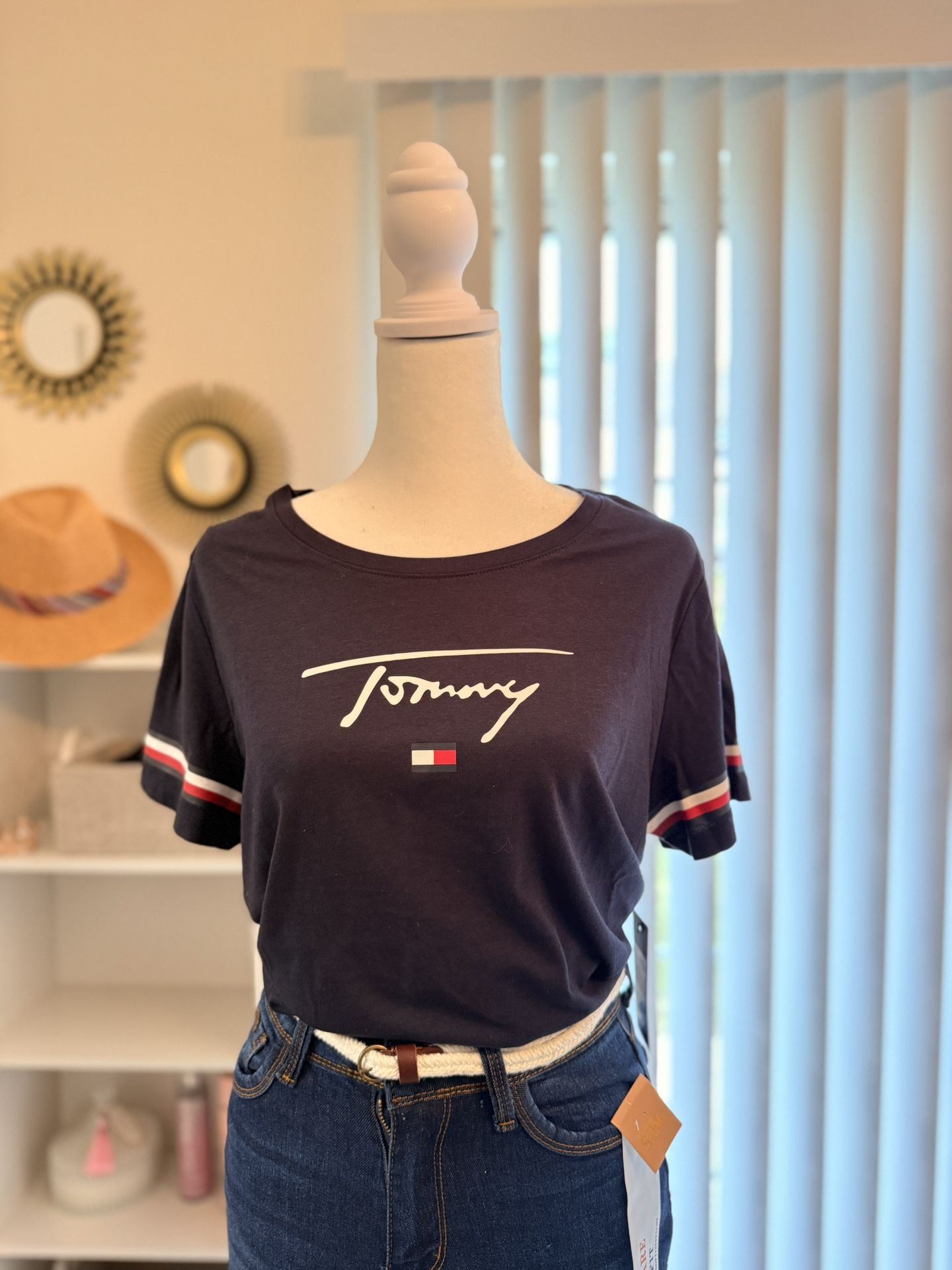 navy blue t-shirt