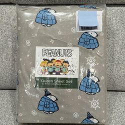 New peanuts snoopy Christmas queen sheet set puffer puffy